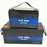 ژور سائیکل LiFePO4 شمسي بیټرۍ 12V 100Ah / 200Ah ګالف کارټ لیتیم آئن بیټرۍ