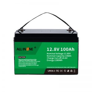 د فابریکې دودیز شوی بریښنا 12V 100AH LiFePO4 لیتیم اوسپنه فاسفیت ژور سایکل موټر بیټرۍ سمندري سولر RV بیټرۍ