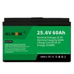 د RV/کاروان/UPS/ګالف کارټ 24V 60Ah لپاره 25.6V 60Ah خوندیتوب/اوږد ژوند LFP بیټرۍ